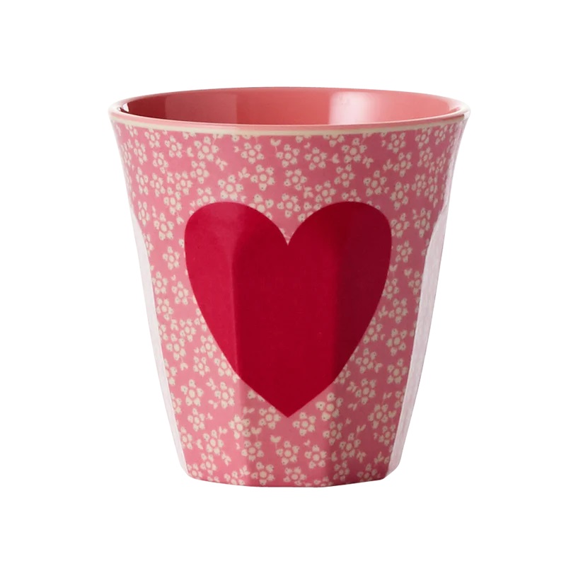 Melamine cup medium heart print