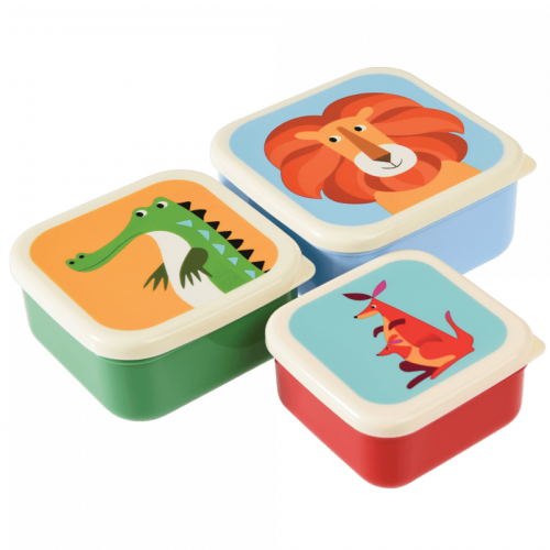 Snack Boxes Set van 3 Kleurrijke Figuurtjes