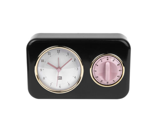 Clock kitchen timer black dusty pink