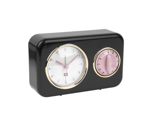 Clock kitchen timer black dusty pink