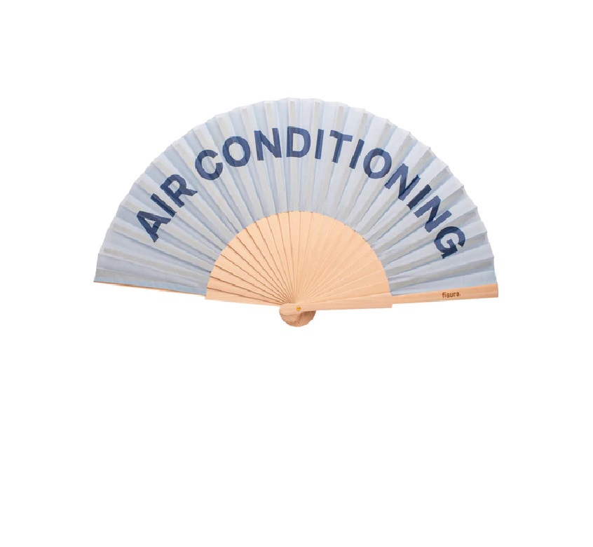 Hand fan air conditioning blue