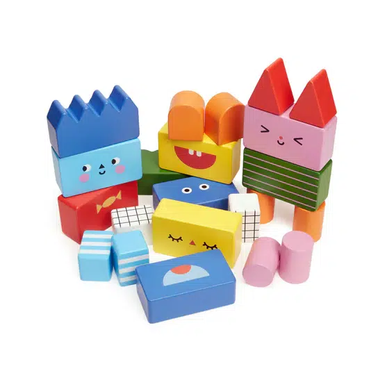 Stack & mix wooden building blocks