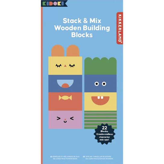 Stack & mix wooden building blocks