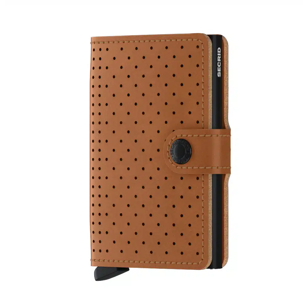 Miniwallet perforated cognac