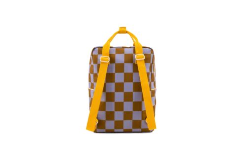 Backpack large checkerboard blooming purple + soil green