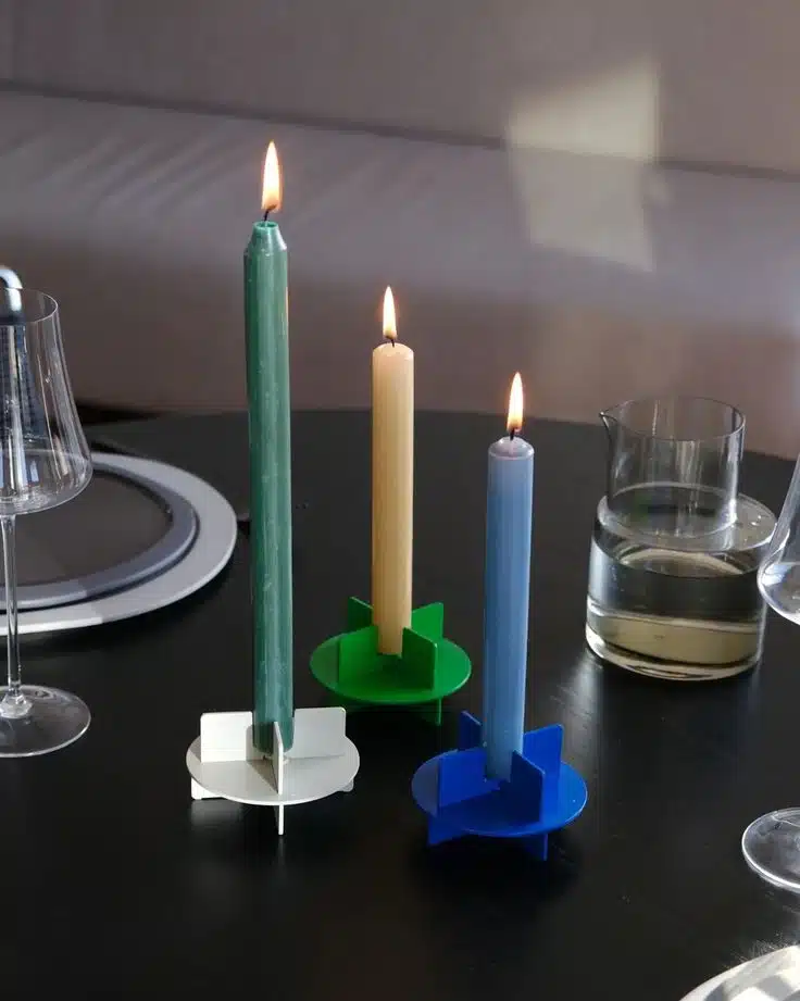 ZOWA 4PCS kaarsenhouder groen