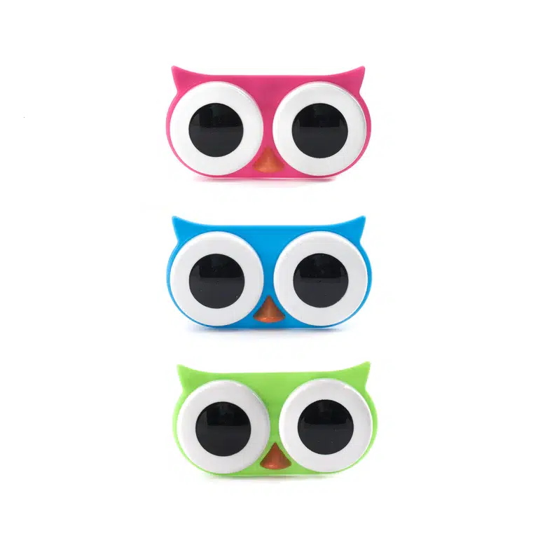 Owl contact lens case groen