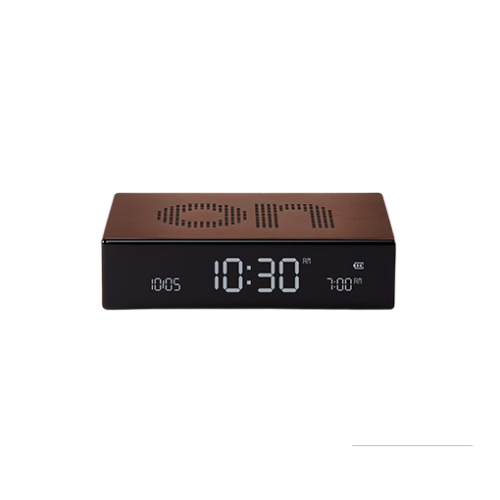 Flip alarm clock premium bronze metal