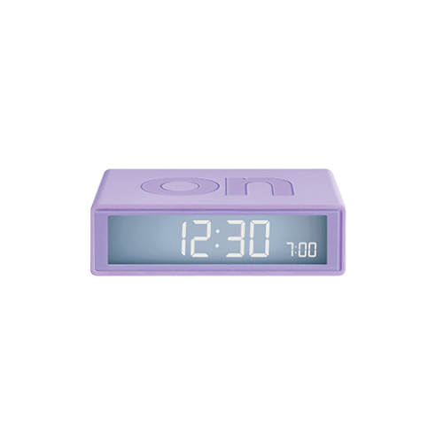 Flip travel alarm clock light lilac
