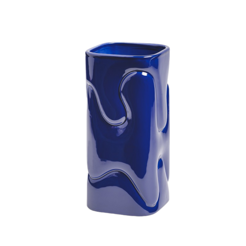 Vase puffy dark blue
