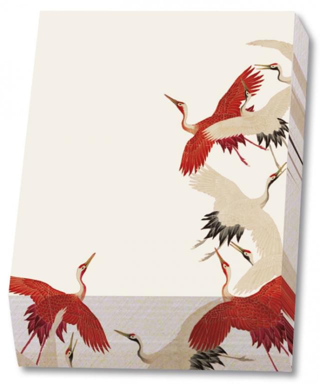 Memo blocknote Red and White cranes