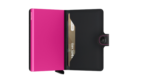 Miniwallet matte black fuchsia