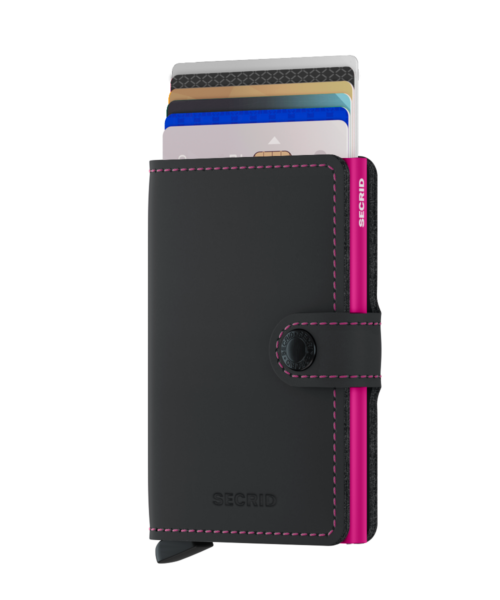 Miniwallet matte black fuchsia