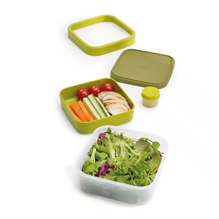 GoEat compact saladebox 3 in 1 groen
