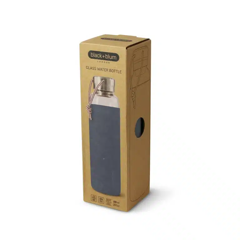 Glass water bottle slate