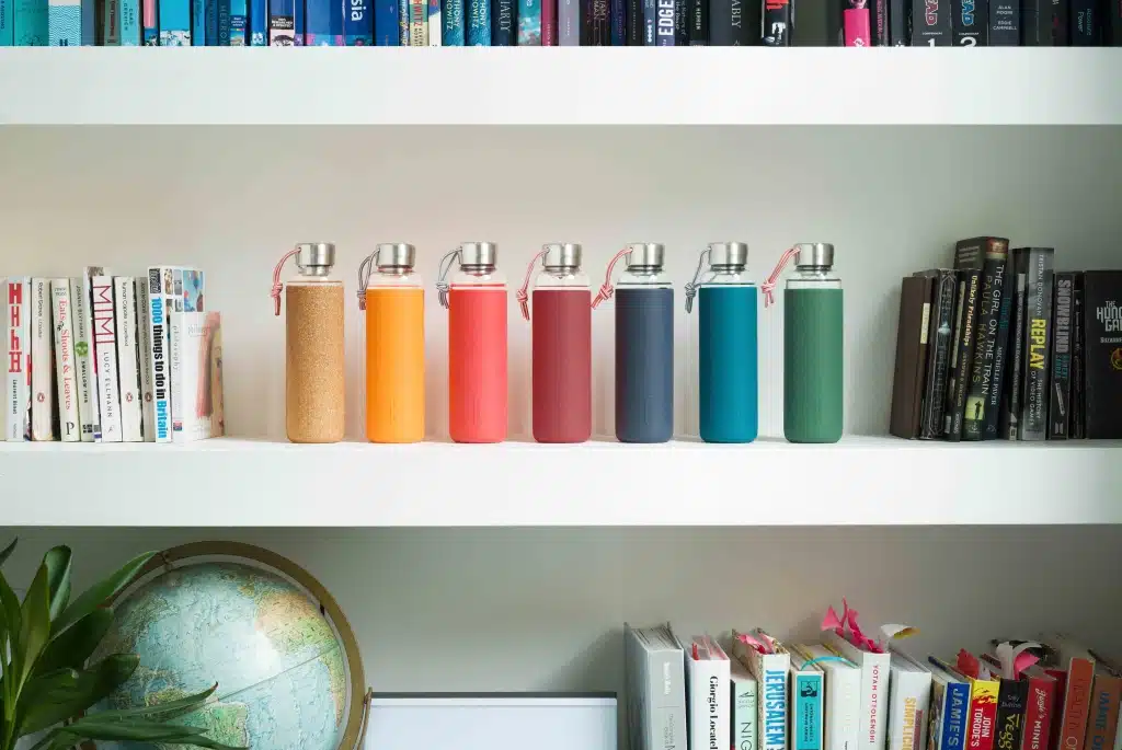 Glass water bottle ocean