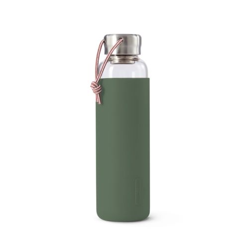 Glass water bottle olive