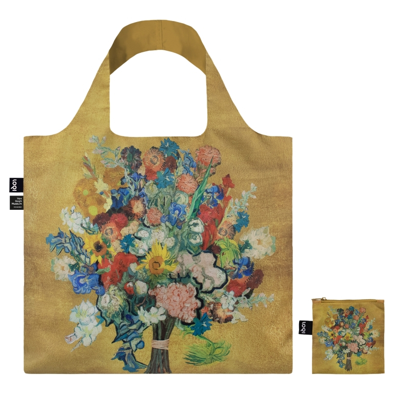 Loqi bag museum collection bouqet/ flower pattern gold recycled