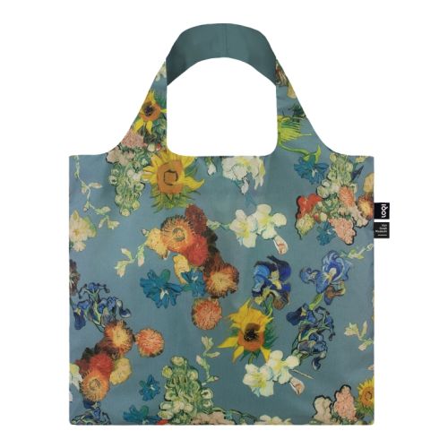 Loqi bag museum collection bouqet/ flower pattern blue recycled