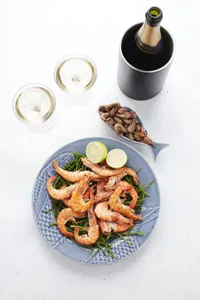 Serveerbord met vismotief blauw