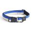 Dog collar flat m/l blue-off white