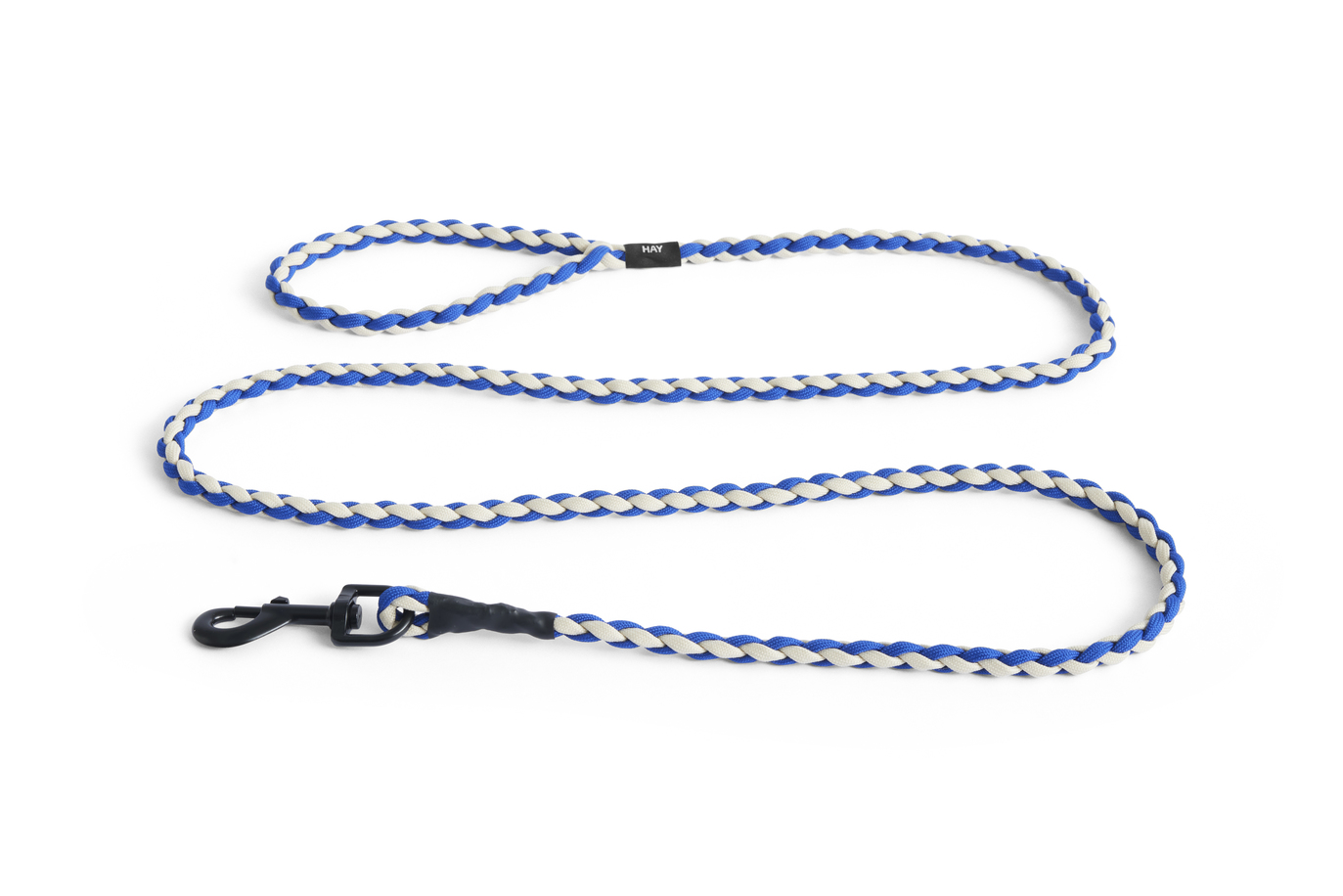 Dog leash braided blue/off-white