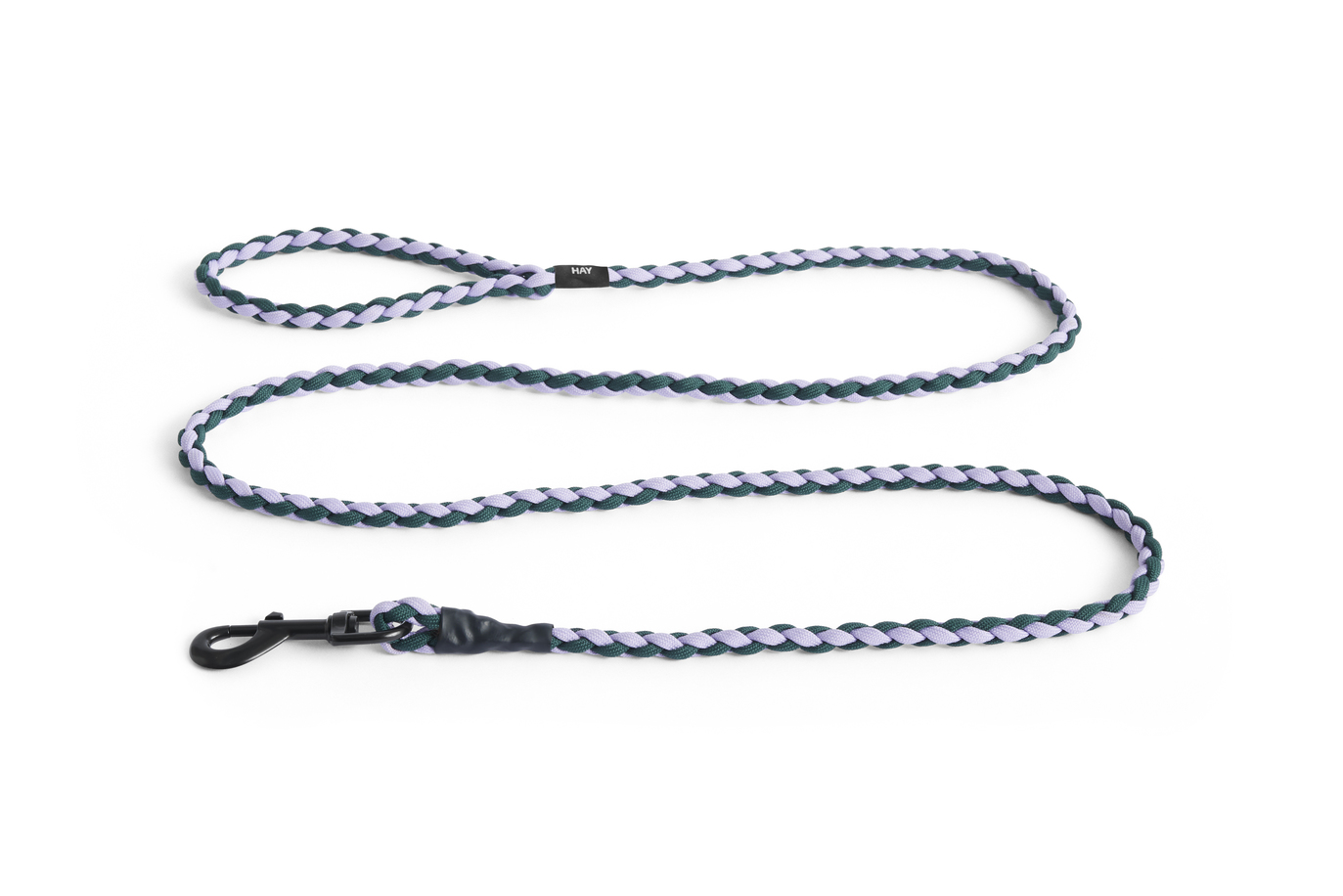 Dog leash braided lavender/green