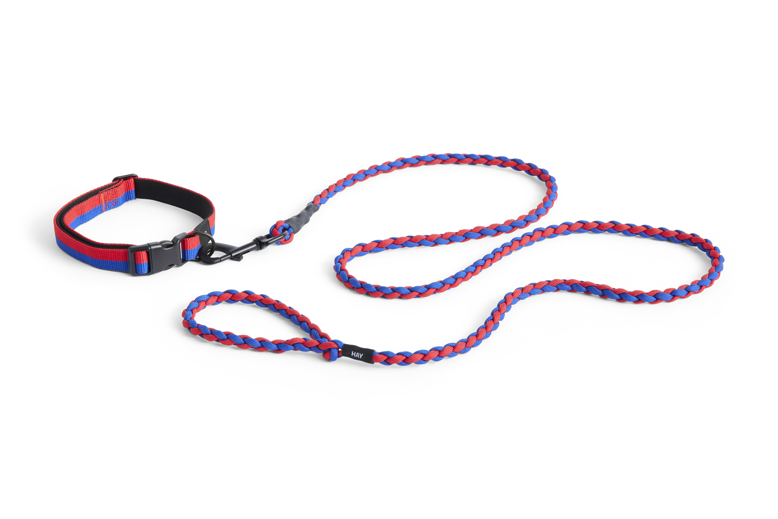 Dog leash braided red/blue