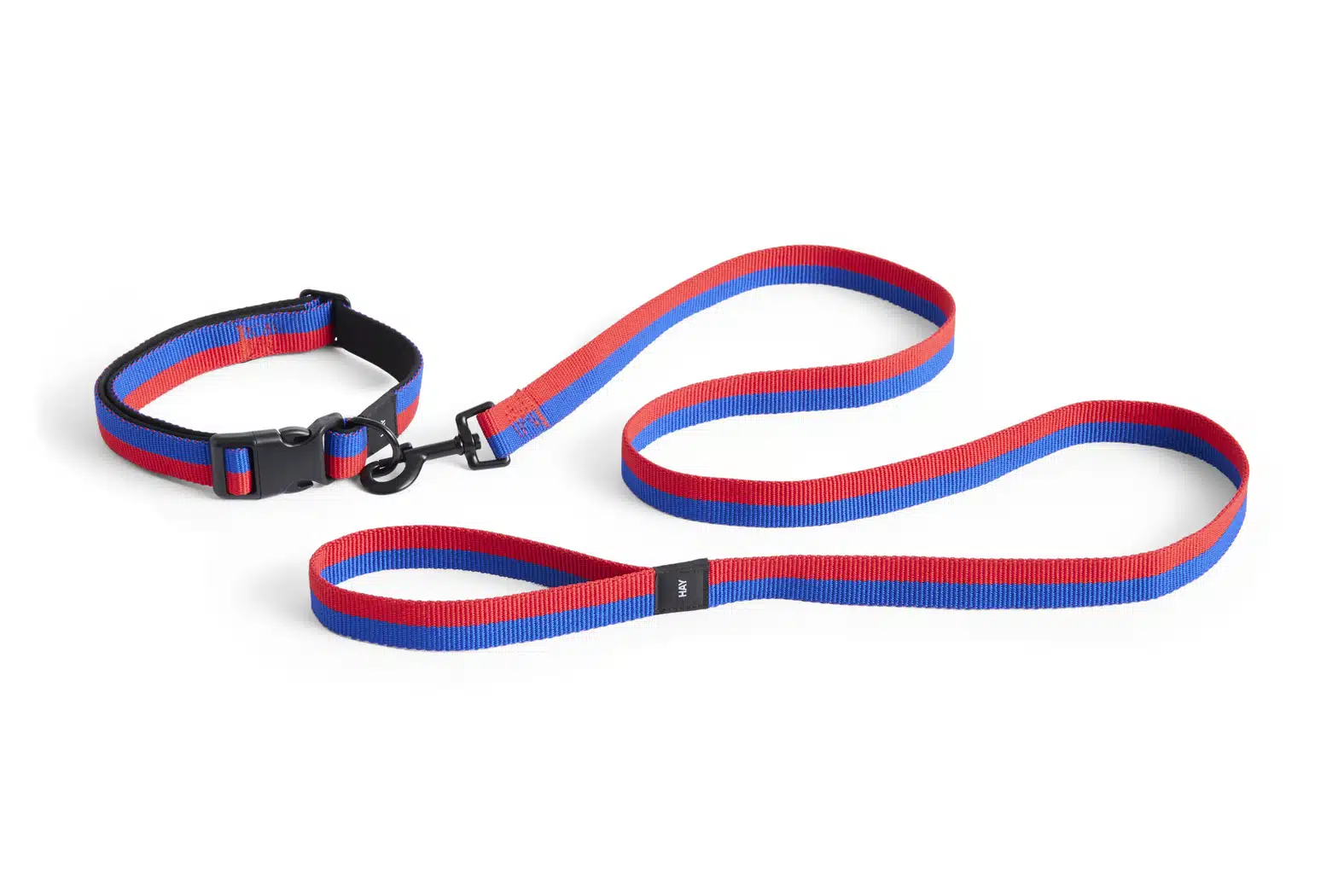 Dog leas flat M/L red-blue