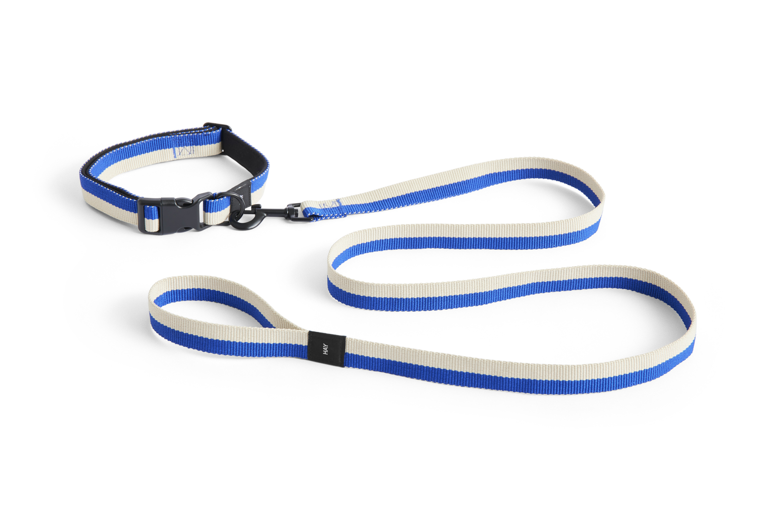 Dog leash flat blue/off-white