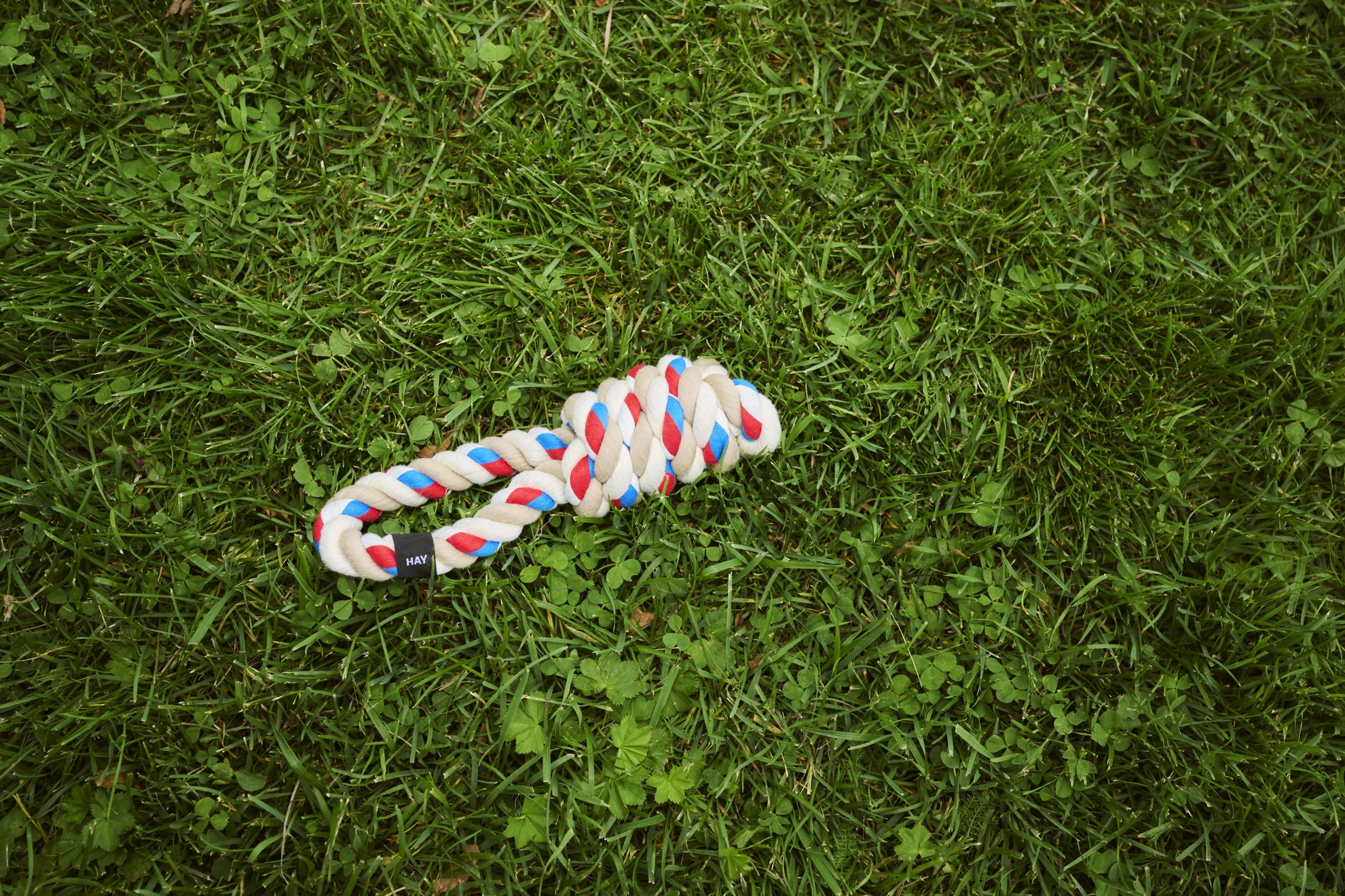 Dog rope toy red/turquoise/off-white