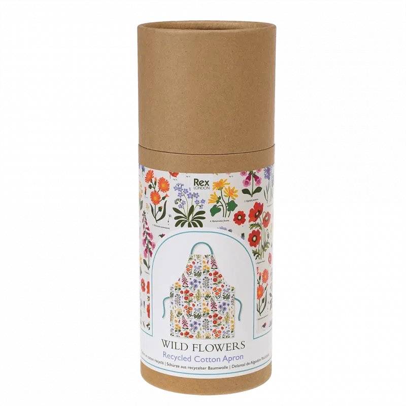 Recycled cotton apron wild flowers