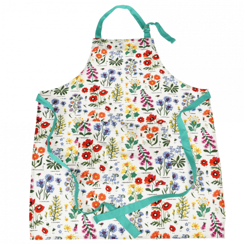 Recycled cotton apron wild flowers