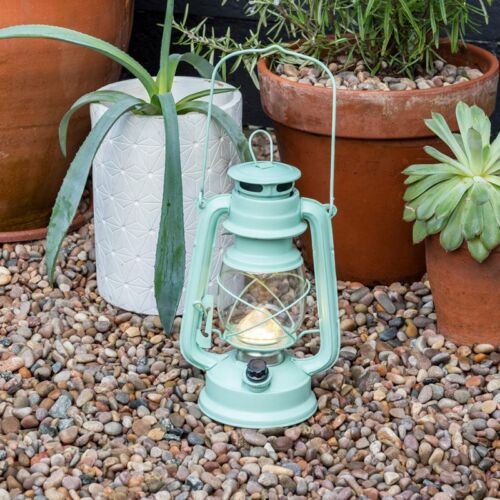 LED hurricane lantern aqua