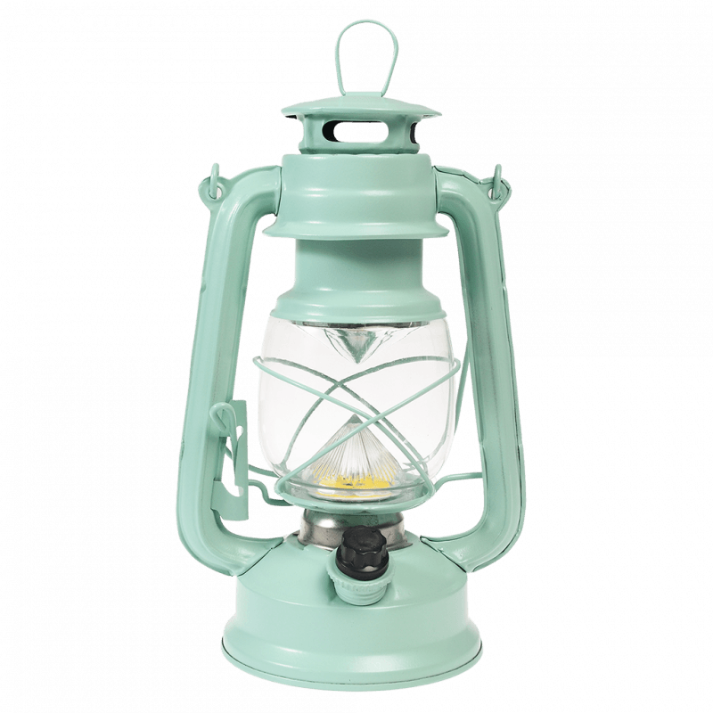 LED hurricane lantern aqua
