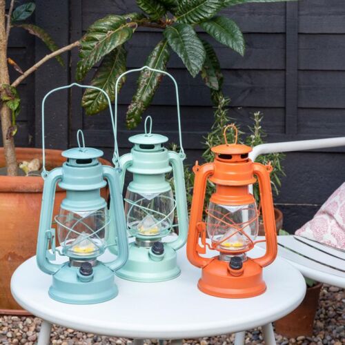 LED hurricane lantern aqua