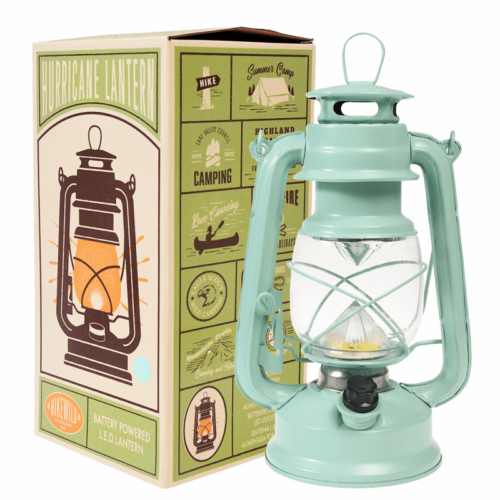 LED hurricane lantern aqua