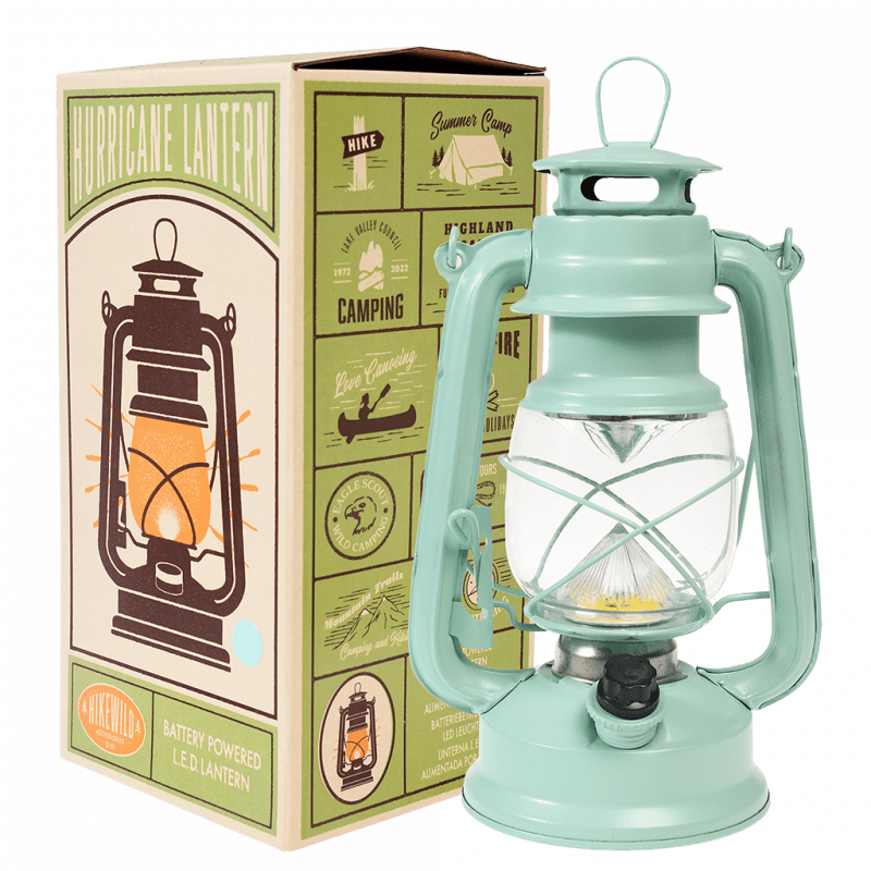 LED hurricane lantern aqua