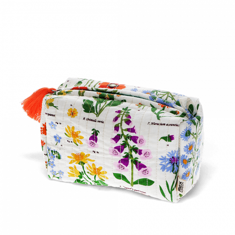 Quilted make- up bag wild flowers