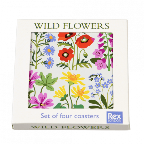 Coasters set of 4 wild flowers