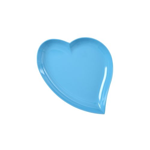 Rice heart plate solid blue