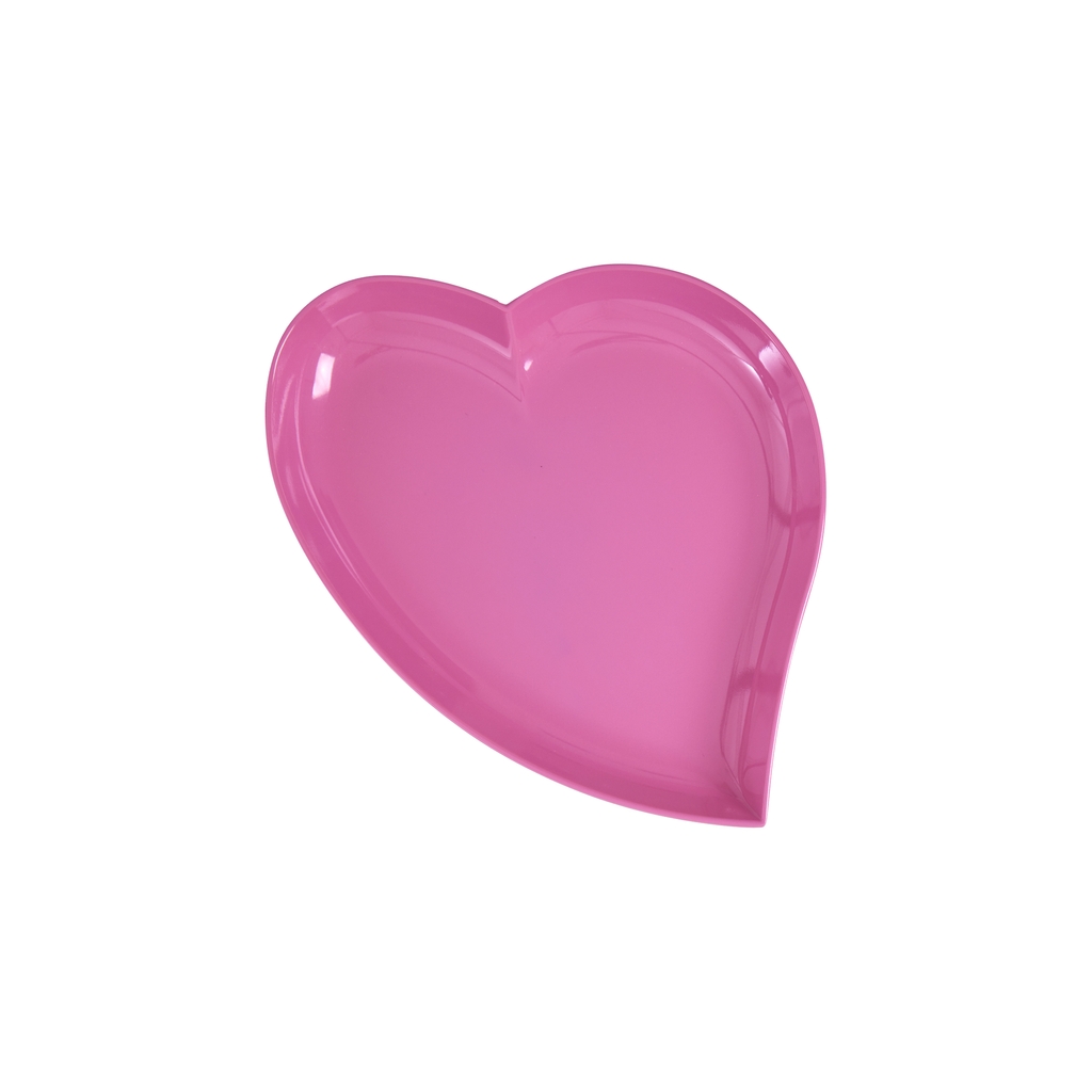 Rice heart plate solid pink