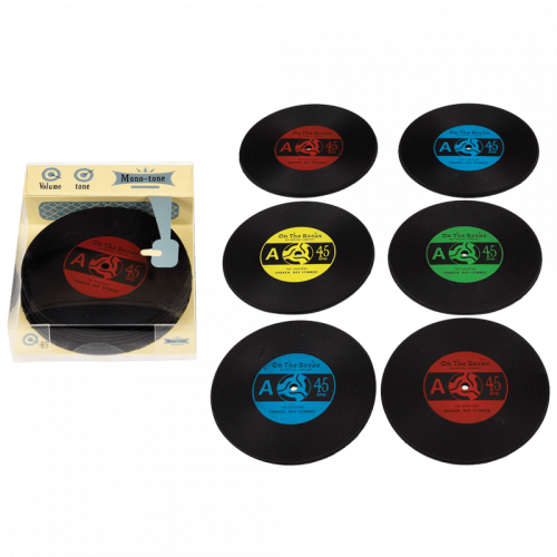 vinyl record silicon coasters set of 6