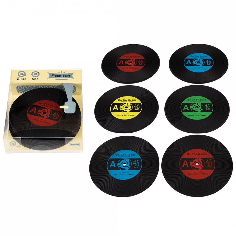 vinyl record silicon coasters set of 6