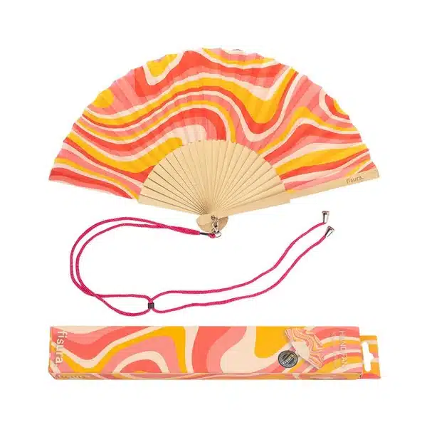 Hand fan golfen roze