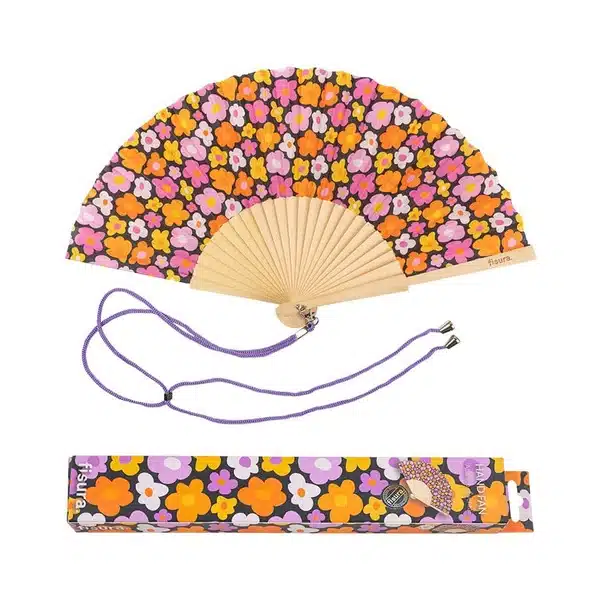 Hand fan vintage bloemen