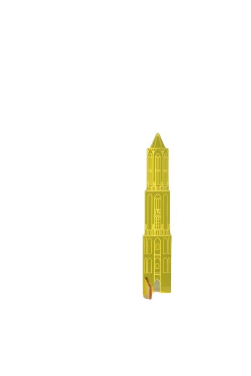 Plexiglas Domtoren staand 16 cm geel