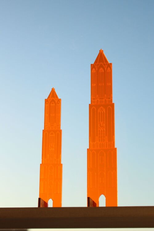 Plexiglas Domtoren staand 16 cm oranje