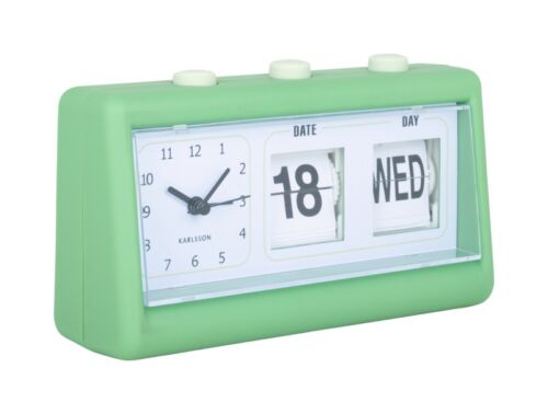 Alarm clock data flip bright green