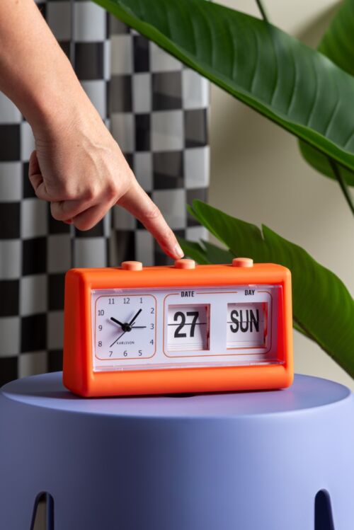 Alarm clock data flip bright orange